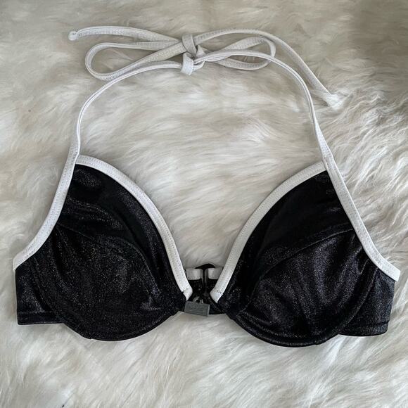 NEW Mossimo Two Tone Contrast Push Up Bikini Bathing Suit Swim Top Black XS NWOT - Picture 12 of 13